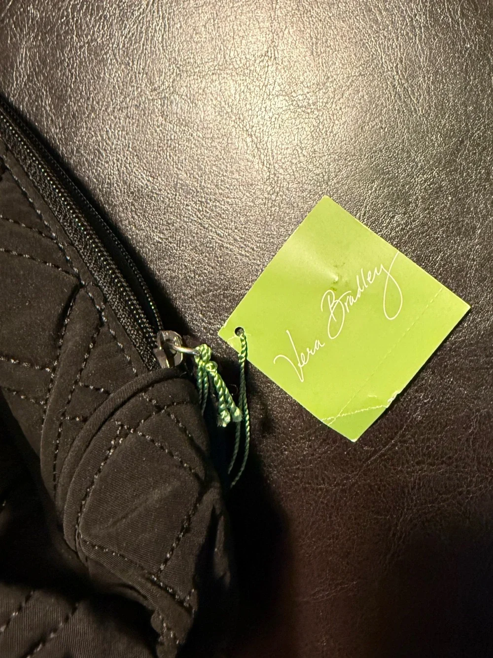Vera Bradley Black Quilted Messenger Bag